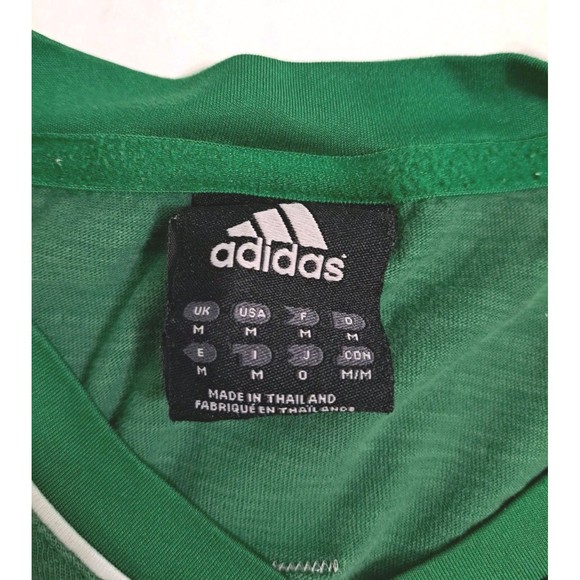 Boston Celtics Distressed Adidas NBA Basketball TShirt Men's Medium Logo Striped - Picture 4 of 11